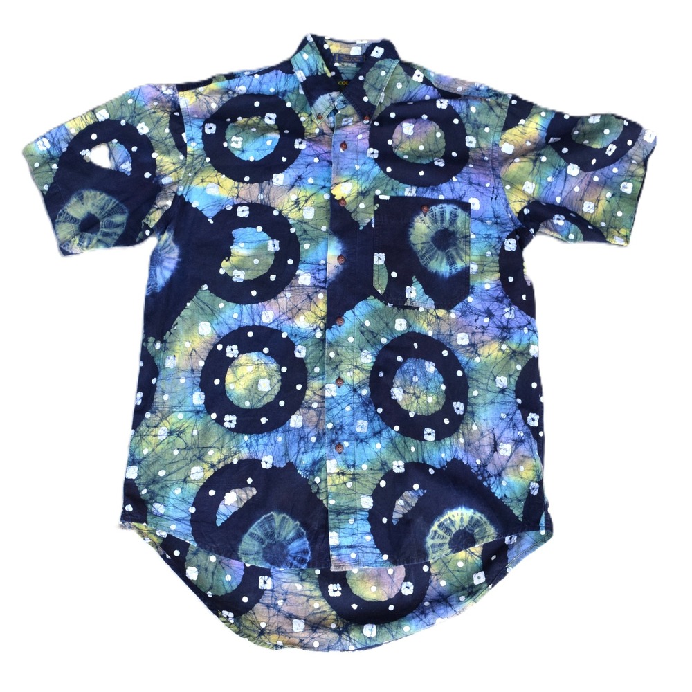 Vintage Colours by Alexander Julian Button Down Mens Med Batik abstract print